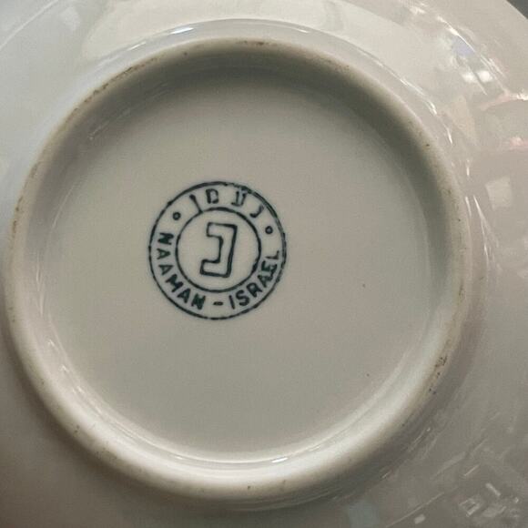 NAAMAN Israel Vintage Israeli Folklore Fine Porcelain Set of 6 Small Plates 4" - Picture 5 of 6